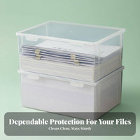 Clear Letter-size Paper Box Transparent Desktop Organizer Large Capacity for Students