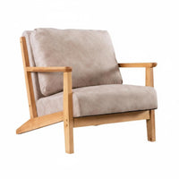Stylish Design Upholstered Armchair Thick Padded Cushions Wooden Frame Armchair High-Density Foam Lounge Seating Sturdy Construction for Business Owners, Book Lovers, Office, Reception Area, Living Room, Reading Nook