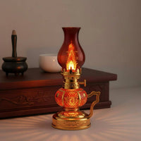 LED Oil Lamp Imitation Smokeless Wavering Glow Table Lamp Energy Efficient Vintage Windproof Lantern Lantern for Buddhists, Housewarming, Altar