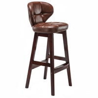 Upholstered Bar Stool with Backrest Modern Design Counter Chair Stable Base Cushioned Seat for Homeowners, Kitchen