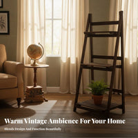 Multi-Tier Storage Multi-Tier Louvered Doors Etagere with Cabinet Rustic Design Long-Concludinging Frame for Families, Balcony