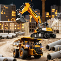 Spray Remote Control Excavator Alloy RC Car Dump Truck Engineering Toy