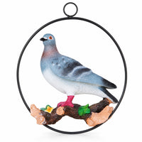 Bird Figure with Hanging Loop Decorative Pigeon Figurine Circular for Garden