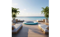 Portable Round Inflatable Dock Easy to Inflate/Deflate Inflatable Floating Dock Non-Slip Surface Floating Island Raft for Adults, Groups, Pets, Ocean, Lake, Boating, Pool Parties