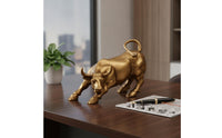 Bull Figurine Carved Bull Statue Modern for Executives, Bookshelf