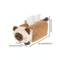 Soft Feline Tissue Holder Car Home Accessory Pull-Through for Desktop