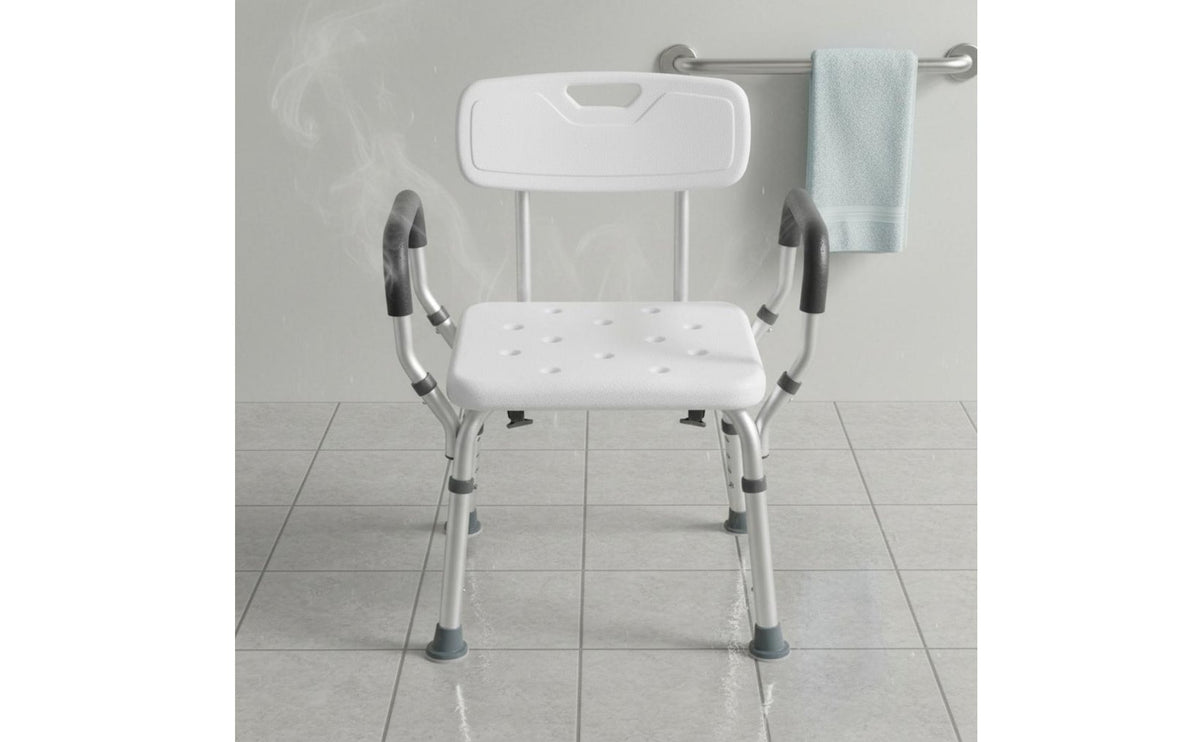 Medical Shower Stool Suction Holder Feet Non-Slip Bath Seat Medical Bath Seat Drainage Holes Lightweight Shower Stool With