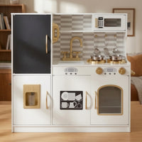 Wooden Play Kitchen with Refrigerator Toy Kitchen Set for Children, Classroom