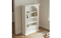 Arched Dollhouse Bookcase with Drawers Miniature Bookshelf European Design