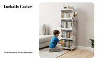 Rolling Book Cart adaptable Use Multi-Tier Book Cart Space-Saving for Librarians