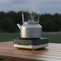 Large Capacity Titanium Tea Kettle No Coating Top Handle Teapot Lightweight Portable Camping Kettle Ultralight for Campers, Outdoor