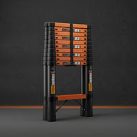 Telescopic Ladder with Hooks Heavy-Duty Ladder Aluminum for Homeowners, Contractors, Home Maintenance, Outdoor Work