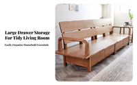 Wooden Corner Sofa with Drawers Built-in Storage Living Room Furniture bi-seasonalSeason Use Sectional Couch for Apartment Dwellers, Homeowners, Lounge Area