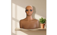 Mannequin Head with Shoulders Professional Hairpiece Display Head Realistic Female Mannequin Bust for Retail Stores