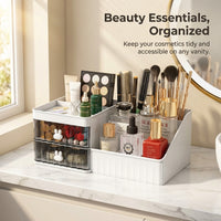Multi-Layer Desktop Organizer with Drawers for Vanity Table, Desk Storage Box for Study Drawer Style Stationery Holder