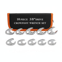 10 Pieces 3/8 Inch Drive Flared Nut Wrench Set Various Sizes Brake Line Wrench Tool Kit Fully Polished for Home Improvement Enthusiasts