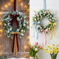 Artificial Eucalyptus Wreath Nordic Front Door Wreath for Home Decoration, Event Planners, Living Room, Porch, Window
