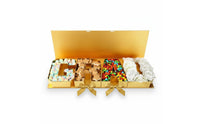Graduation Gift Box Gold Finish GRAD Letter Box Fold-out Lid Ribbon Bows for Graduates