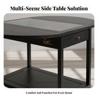 With casters Rolling Side Table Multi-Functional Foldable Wooden Trolley Space-Saving Indoor Furniture Vintage design for Apartment Dwellers, Entertainers, Living Room, Small Spaces, Bedroom, Kitchen