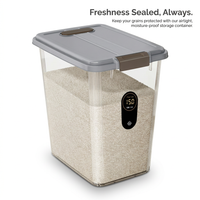 Airtight Rice Bin with Wheels, Stackable Design Storage Container, Transparent Grain Storage Bin, La - Image 7