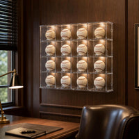 Acrylic Wall-Mount Baseball Display Case with Clear Dustproof Lid