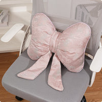 Bow Shaped Pillow Jacquard Bow Pillow Gathered Knot for Office Seat