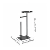 Toilet Paper Stand with Brush and Shelf Stable Design for Renters