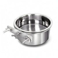 Stainless Steel Dog Food Bowl with Clamp Holder Space-Saving Pet Food Bowl with Clamp Holder Rust-Resistant Feeding Dish Secure for Kennel
