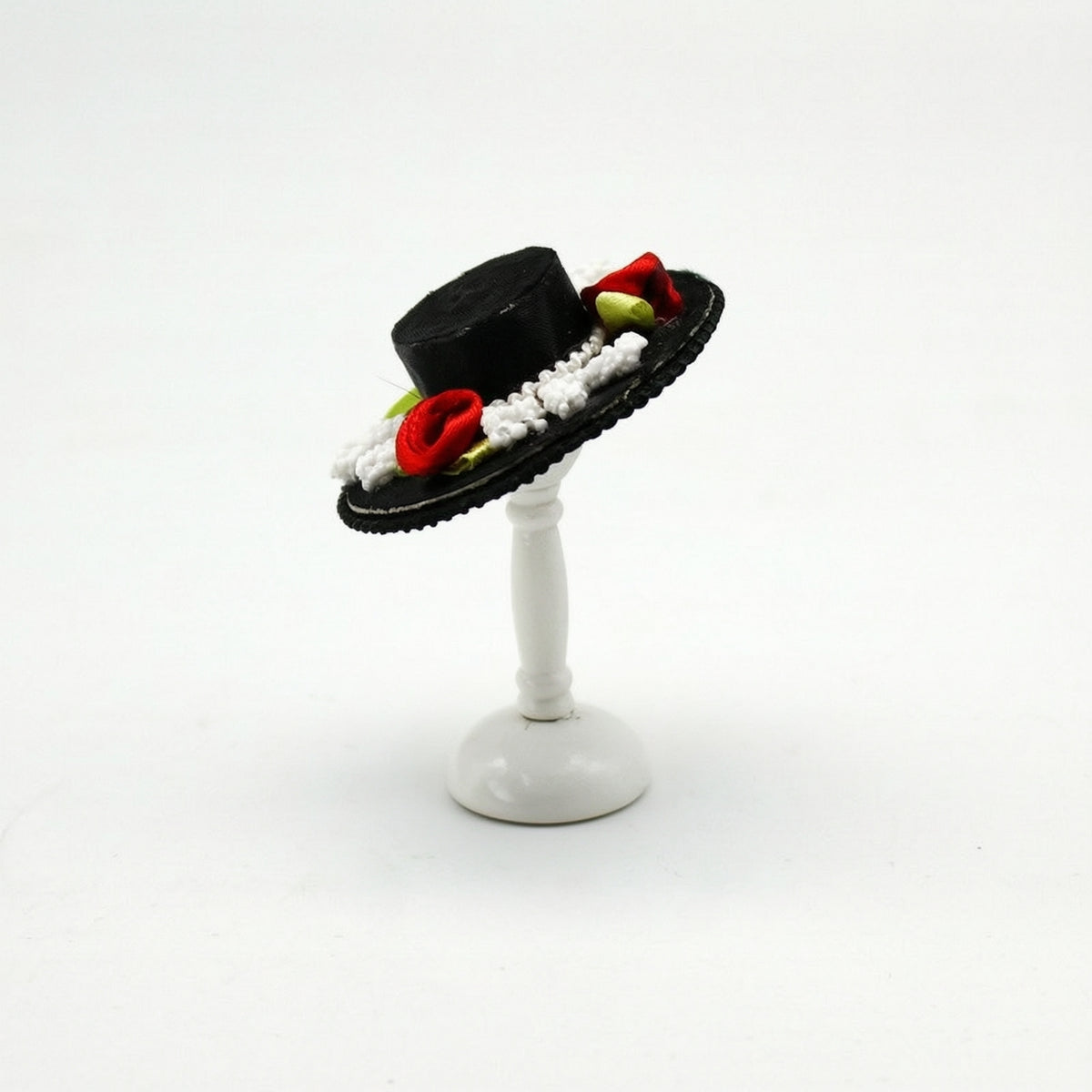 Miniature Hat with Stand Textile Miniature Hat Stand Decorative for Collectors