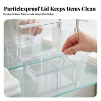 Divided Cosmetic Case debris-resistantresistant with Lid Multi-Section cosmetics organizer for Women