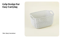 Wicker& design Organizing Box adaptable Storage Basket Decorative for Dorm Room