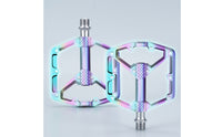 Three-Bearing Pedals with Anti-Skid Pins Aluminum Alloy Pedals with Traction Pins Wide Abrasion-Resistant for Cyclists, Commuters