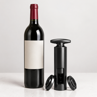 Automatic bottle opener with magnet, plastic, black