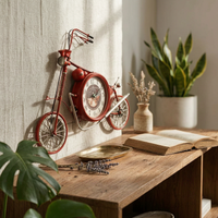Wrought Iron Motorcycle Timepiece Large Size Motorcycle Wall Timepiece for Shop