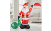 Inflatable Santa with Sack Outdoor Inflated Santa Yard Decoration Standing Tall for Storefront, Party Entrance