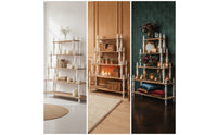 Freestanding Five-Tier Display Shelf Narrow-Footprint Standing Shelf with Five Tiers Tall Open Display Rack Space-Saving for Homeowners, Collectors, Living Room, Studio, Shop