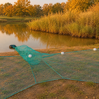 Octagonal Net, Fishing Net, 4m×40m, High Strength, Foldable, Knotless Net, For River Fishing