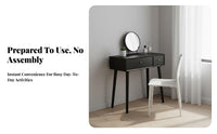 Dressing Table Large Capacity Drawers Solid Wood Makeup Vanity Set Spacious Tabletop Small Apartment Makeup Table for Women