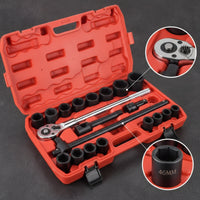 20 Pieces Heavy-Duty Socket Wrench Set Matte Black Socket Set with Case Long-Lasting Portable for Workshop