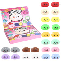 Baozi Squeeze Toy Christmas Advent Calendar Blind Box, Mini Soft Gel Stress Relief Toy for Adults
