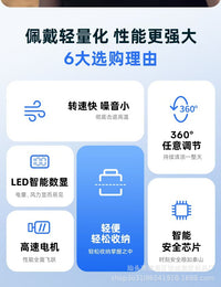 跨境挂脖迷你型小风扇便携式充电无叶涡轮降温户外风扇高速随身