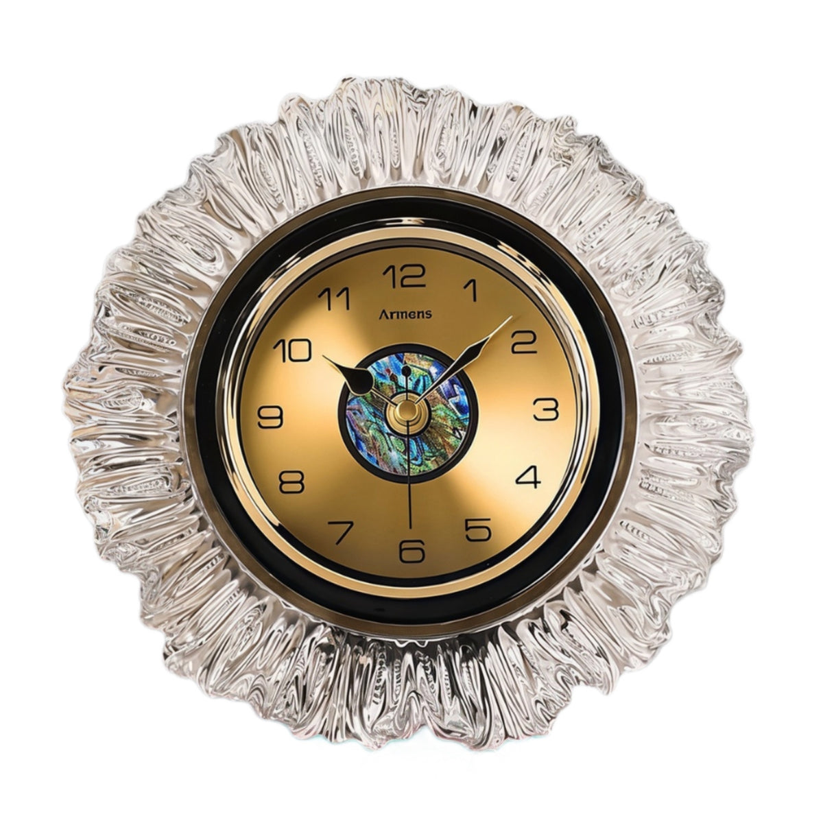 Timekeeping Clock with Crystal Like Frame Quiet Running Table Clock with Crystal Frame Clear for Living Room