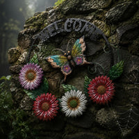 Butterfly Welcome Sign Outdoor Metal Welcome Sign Decorative for Fence