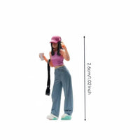 1/64 Scale Hand Painted Figure Realistic Details 1:64 Girl Figurine Delicate Craftsmanship Painted Miniature Figure
