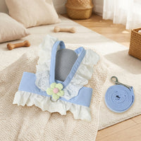 Walking Harness and Leash Set, Lace Dress for Small Medium Pets, Non-Retractable Walking Set for Small Pets