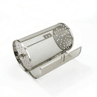 Cylindrical Rotisserie Basket Ventilated Roasting Basket with Latch Easy to Clean Mesh Cage Convenient for Oven