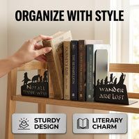 Metal Bookends, Tree of Life Design, Black
