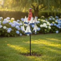 Metal Sailboat Wind Garden Ornament Sailboat Wind Easy to Set Up