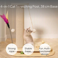 Jute Cat Scratching Post with Oval Track and Sisal Ball