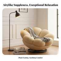 Plush rotate Armchair Light Luxury aesthetic Round rotate Chair Comfortable Design Ergonomic Support for Home awayice